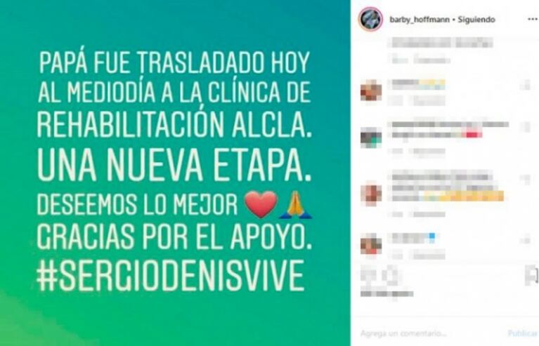 Trasladaron a Sergio Denis a una clínica especializada en rehabilitación neurológica