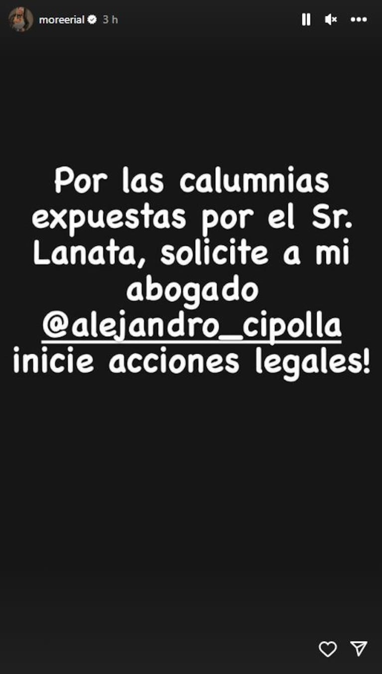 Tremenda reacción de Morena Rial contra Lanata por decir que extorsionó a su padre: "Solicité a mi abogado que inicie acciones legales"