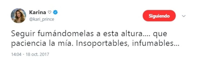 Tremenda respuesta de La Princesita Karina tras el picante tweet de Dalma Maradona sobre su separación del Kun: "Insoportables, infumables... El que es feliz, no rompe las pelotas"