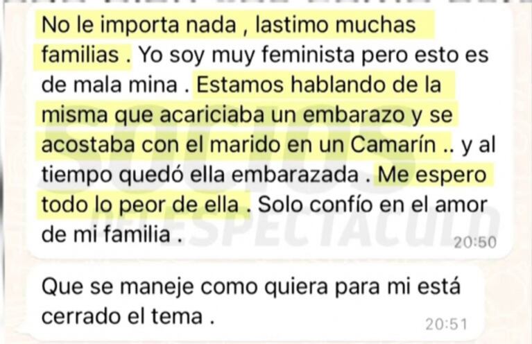 Tremendas declaraciones de Wanda Nara contra China Suárez por escribirle a Icardi: "Acariciaba un embarazo y se acostaba con el marido"