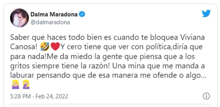 Tremendo cruce de Dalma Maradona con Viviana Canosa: "¡Qué desagradable sos, mujer!"
