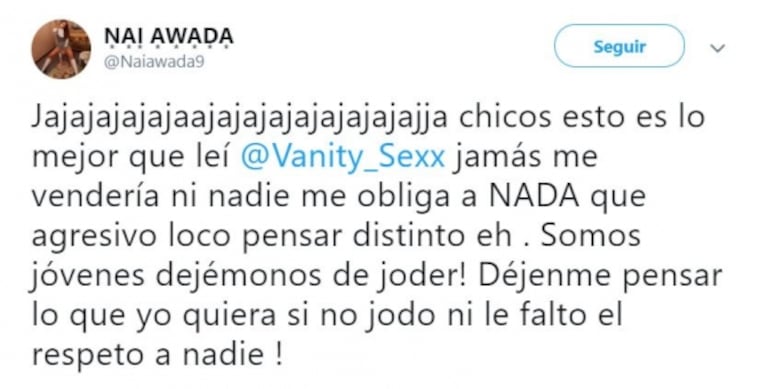 Tremendo cruce entre Benito Cerati y Nai Awada, a partir de un polémico tweet del músico