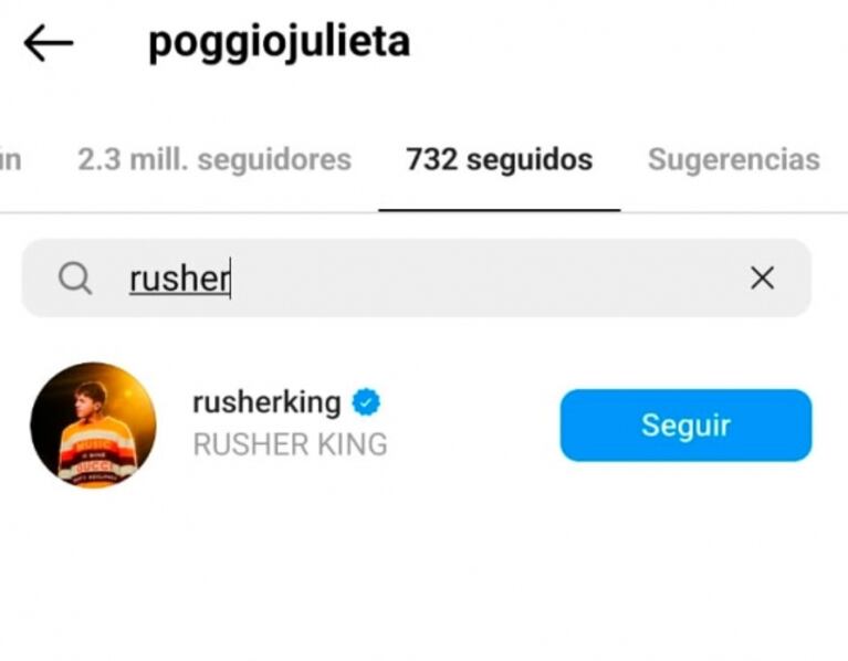Tremendo enojo de Rusherking con Julieta Poggio por contar con picardía que la seguía en redes tras separarse de China Suárez