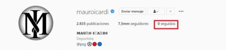 Tremendo gesto de Mauro Icardi tras su polémico posteo junto a Wanda Nara: la dejó de seguir en Instagram