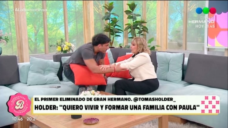 Tremendo momento en vivo de Tomás Holder al cortar una entrevista con Georgina Barbarossa y querer irse: "Quiero retirarme, no me siento cómodo"