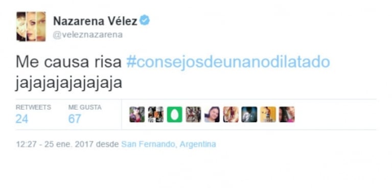Tremendo tweet de Nazarena Vélez luego del picante "consejo" de Fede Bal en Twitter