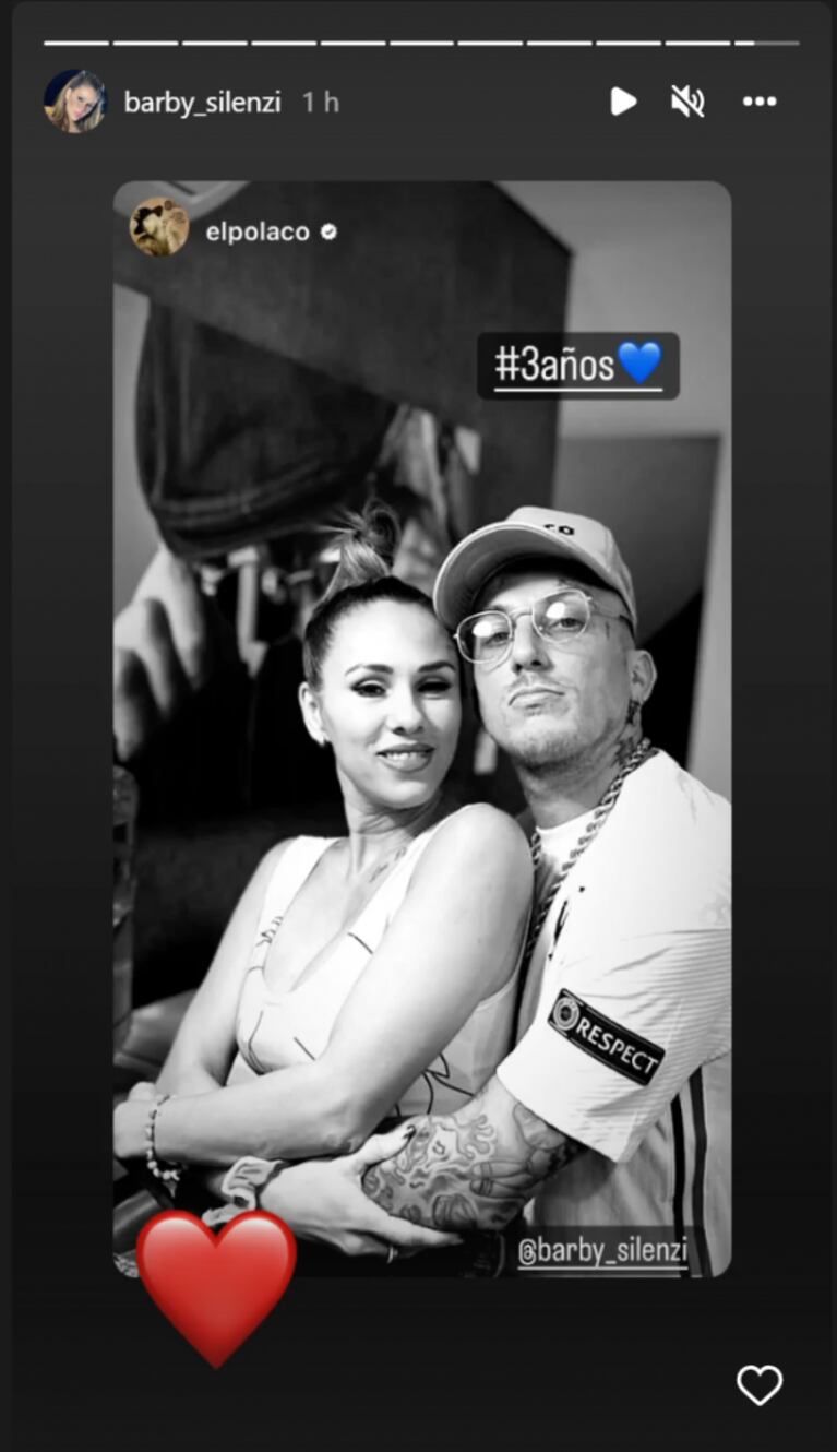 Tres años de pareja: el Polaco se la jugó con una categórica declaración de amor a Barby Silenzi