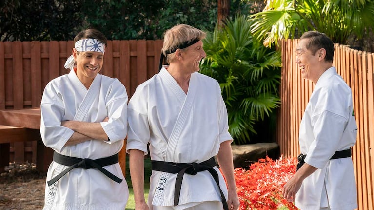 Tres de los protagonistas de Cobra Kai (Foto: Netflix))