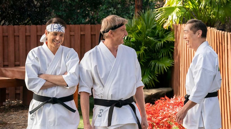 Tres de los protagonistas de Cobra Kai (Foto: Netflix))