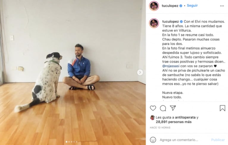 Tucu López abrió su corazón por su mudanza y Sabrina Rojas lo apoyó con amor: "Hasta el infinito y más allá"