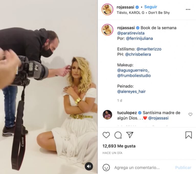 Tucu López le dedicó un original piropo a Sabrina Rojas al ver su producción de fotos: "Santísima madre de algún Dios"