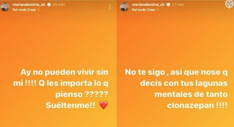 "Tus lagunas mentales de tanto clonazepam": Viviana Colmenero trató a Marianela Mirra de "soberbia" y recibió una letal respuesta