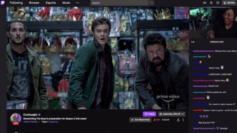 Twitch lanza las Watch Parties en móviles para ver en grupo y comentar series y películas de Prime Video