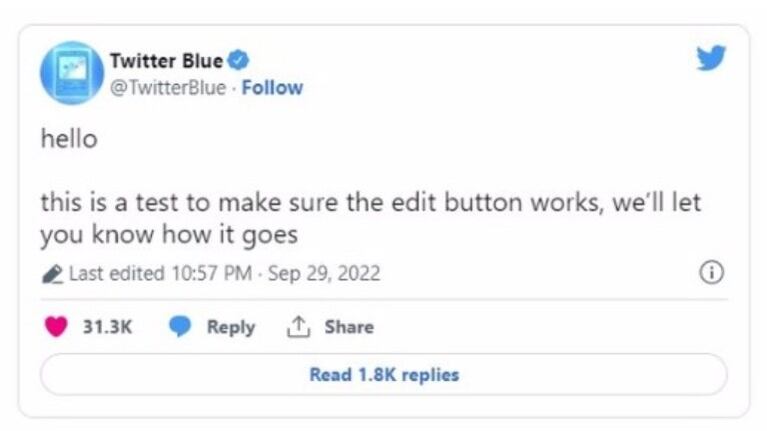Tuit Text Twitter comparte su primer 'tuit' editado | Ciudad Magazine