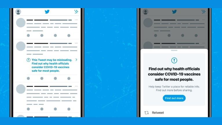Twitter empieza a etiquetar los tuits con "información engañosa" sobre las vacunas contra el coronavirus. Foto: DPA.