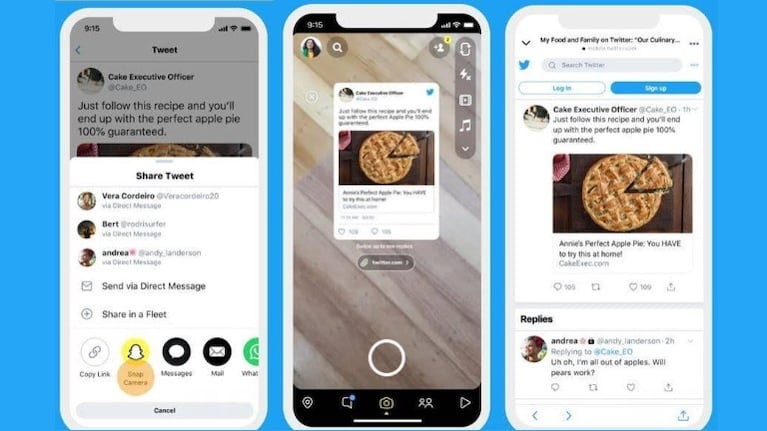 Twitter integra Snapchat para compartir los tuits en las historias. Foto: DPA.