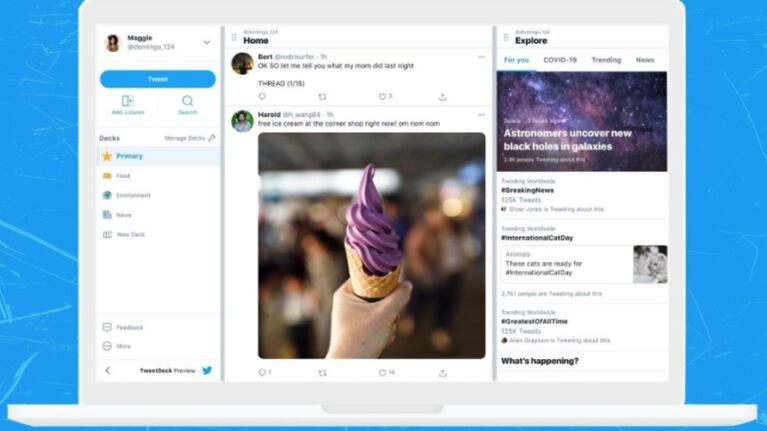 Twitter rediseña TweetDeck con funciones adicionales. Foto: DPA.