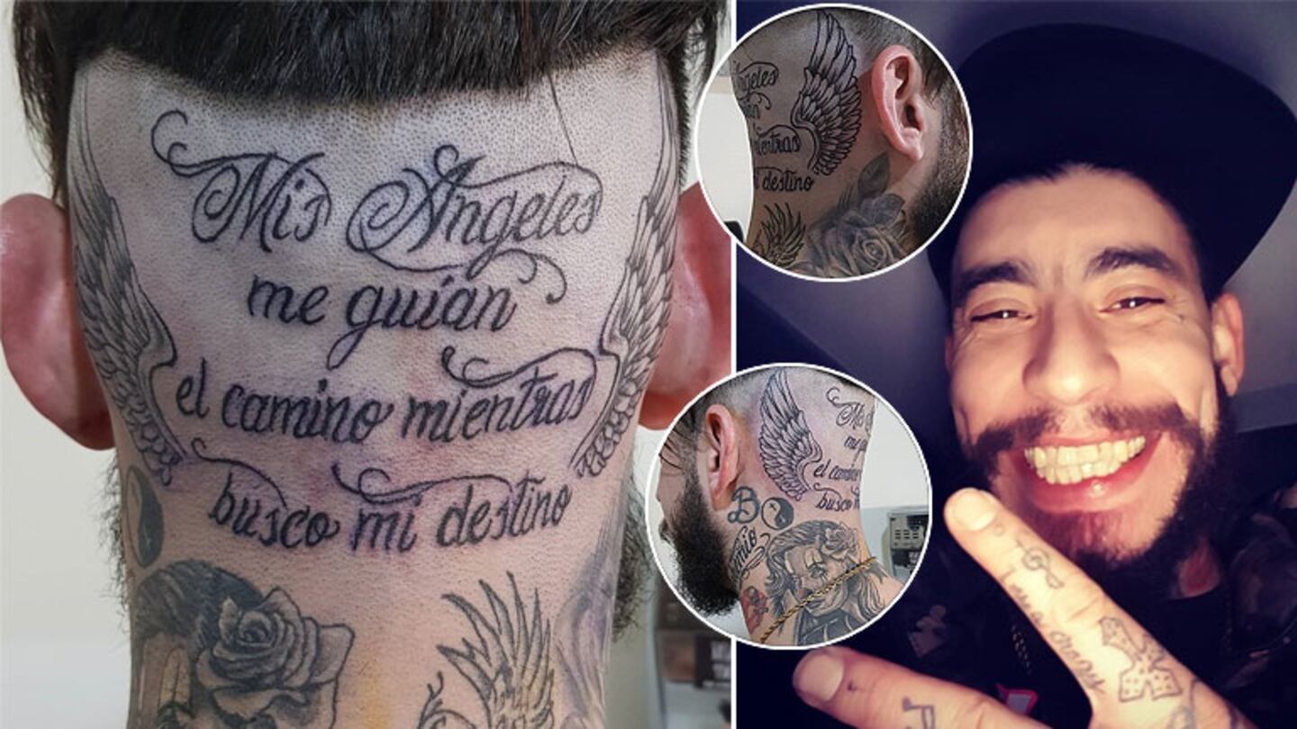 Ulises Bueno se tatuó la nuca. (Foto: Instagram)