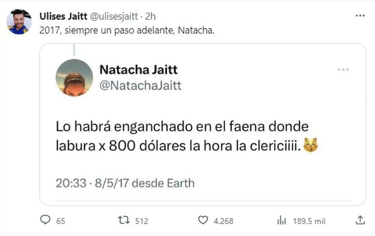 Ulises Jaitt reflotó un escándalo vintage de Sofía Clerici con otro político: “Siempre un paso adelante”