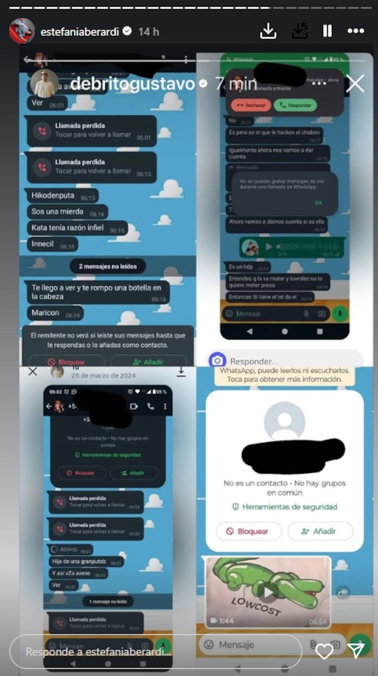 Un amigo de Lowrdez mostró el hostigamiento al que lo sometió su expareja hace un tiempo: los fuertes chats | Créditos: Instagram @debritogustavo