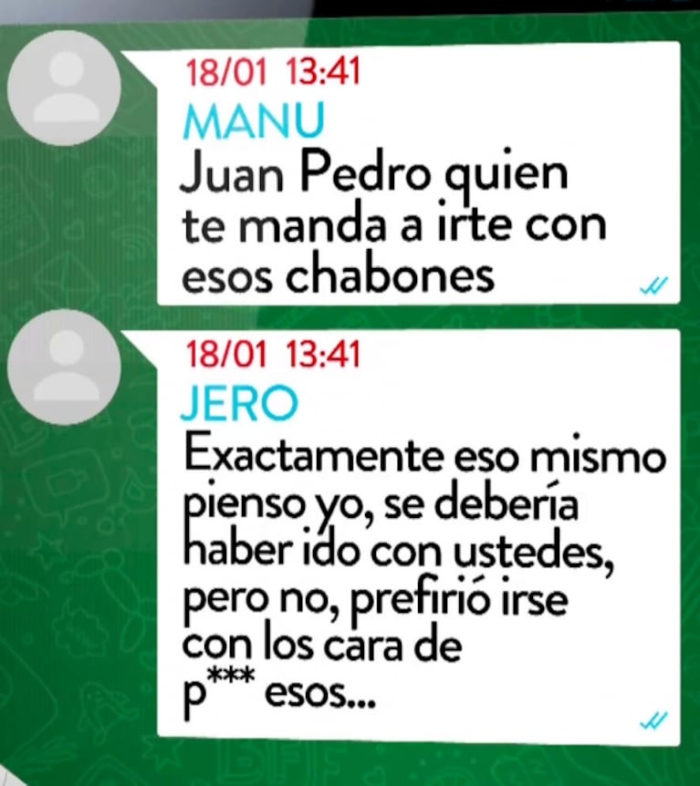 Un "chat paralelo" al del grupo de rugbiers confirmaría la presencia del sospechoso número 11: "Estaba T.C. con ellos"