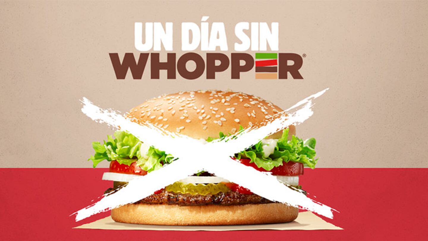 ¡Un día sin Whopper!, la acción solidaria de Burger King para imitar.