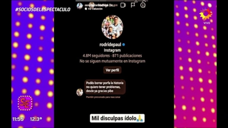 Un joven asegura que Rodrigo de Paul le habría pedido que baje una story de Tini Stoessel