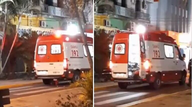 Un perro salta a una ambulancia para acompañar a su dueño al hospital