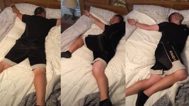 Un poco de humor: se hace viral al mostrar las posturas de su mujer cuando duerme