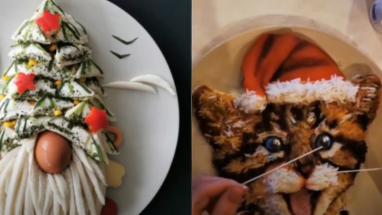 Una artista belga crea retratos navideños con comida