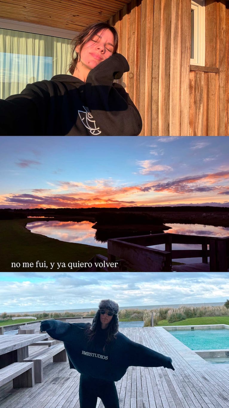 Una de las stories de Gime Accardi en su escapada romántica (Foto. Instagram @gimeaccardi)