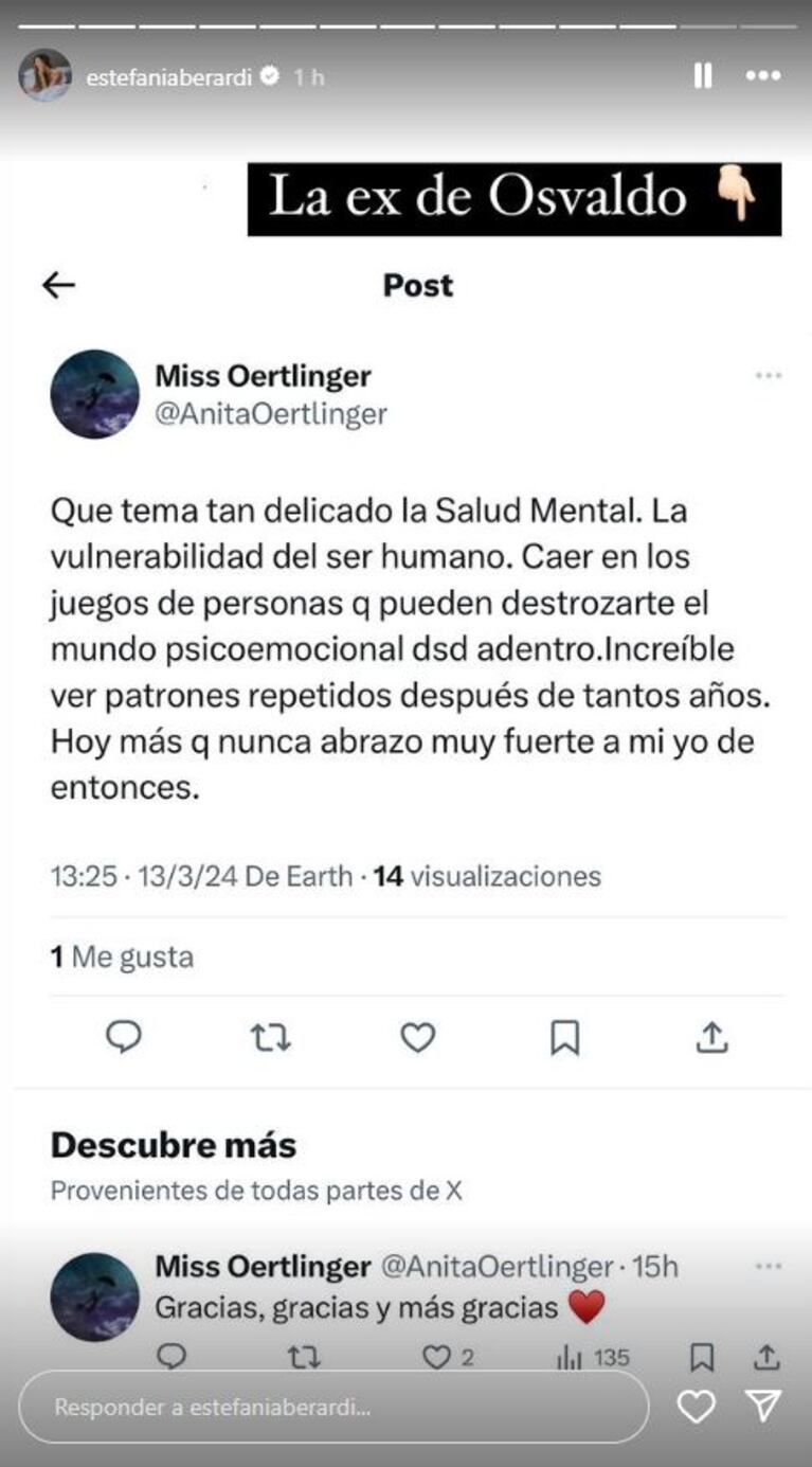 Una ex de Daniel Osvaldo habló de “personas tóxicas” en pleno conflicto con Daniela Ballester: su descargo