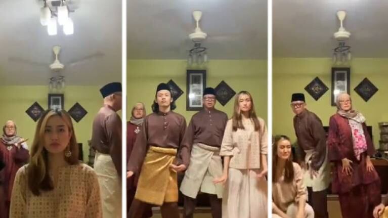 Una familia de Malasia festeja con coreografía genial y arrasa en las redes