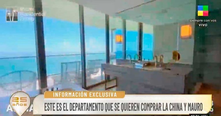 Una foto del departamento que enamoró a la China Suárez y Mauro Icardi (Foto: captura América)