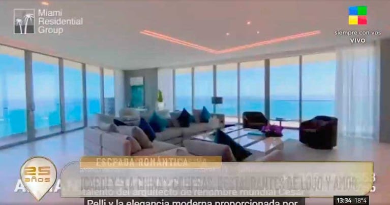 Una foto del departamento que enamoró a la China Suárez y Mauro Icardi (Foto: captura América)