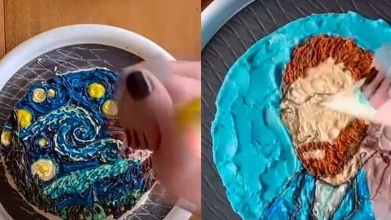 Una joven recrea pinturas de Van Gogh en sus tortas y enamora