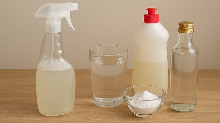 Una mezcla muy efectiva que combuina vinagre y bicarbonato de sodio permite limpiar el ventilador a la perfección. Foto: IA