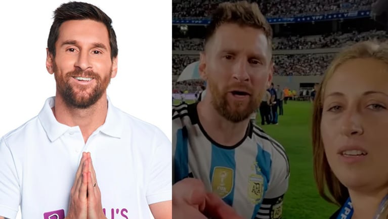 Una mujer le pidió una selfie a Lionel Messi y el campeón tuvo que enseñarle a sacarla.