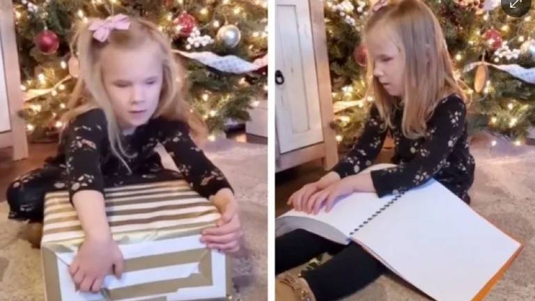 Una nena ciega recibe de regalo libros de Harry Potter en braille y su reacción conmueve