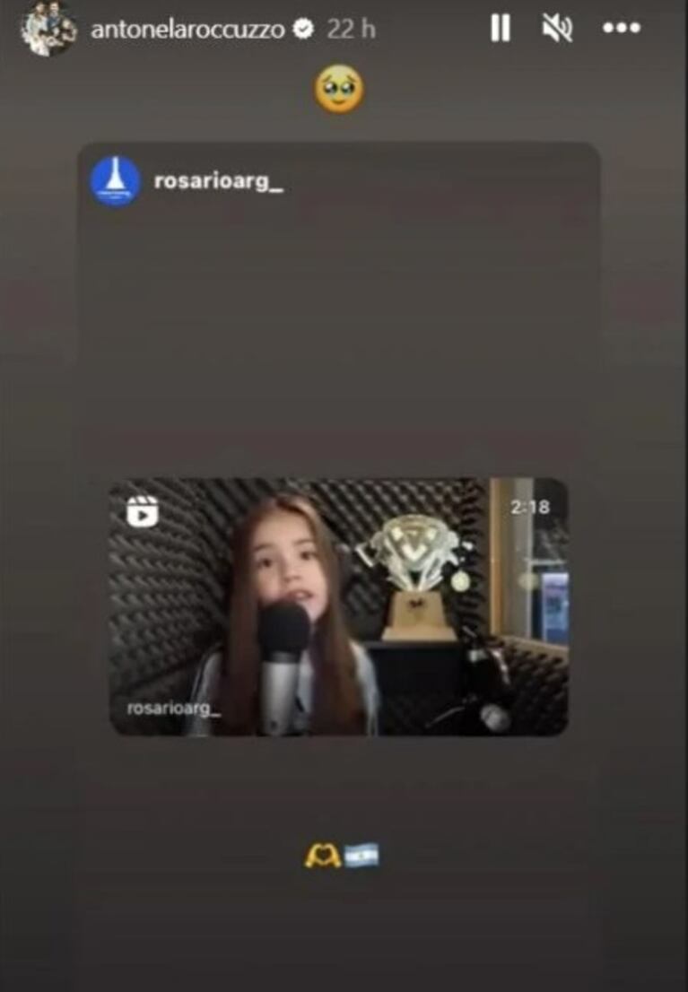 Una nena rosarina le dedicó una canción a Lionel Messi y Antonela Roccuzzo reaccionó emocionada