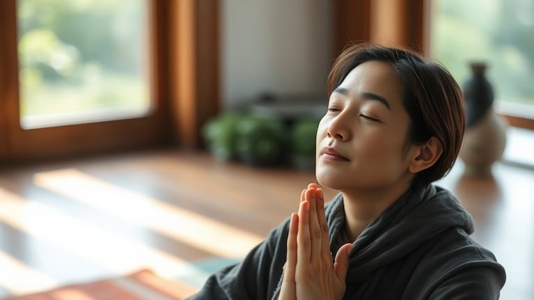Una persona practicando ejercicios de respiración profunda para el bienestar. (Foto: Imagen ilustrativa generada con IA)