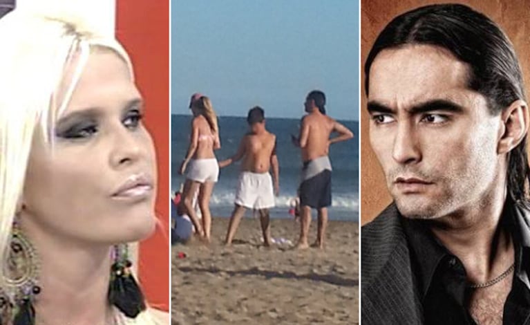 Una usuaria subió a Twitter supuestas fotos de Agostini junto a su hijo en Cariló. (Fotos: @nellyalbanese y Web)