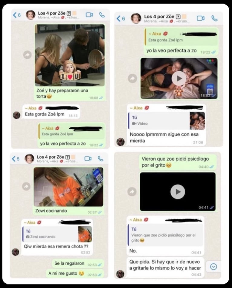 Uno de los comentarios que más llamó la atención, fue le que Aixa hizo contra Zoe al criticar su aspecto físico.