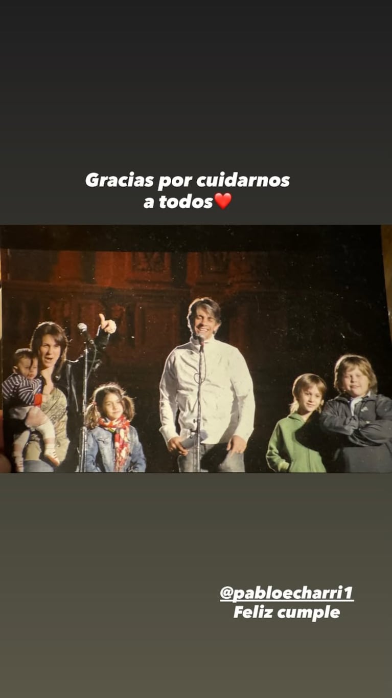 Uno de los tres mensajes de Nancy Dupláa a Pablo Echarri por su cumpleaños 57. Foto: Instagram duplaa_nancyok