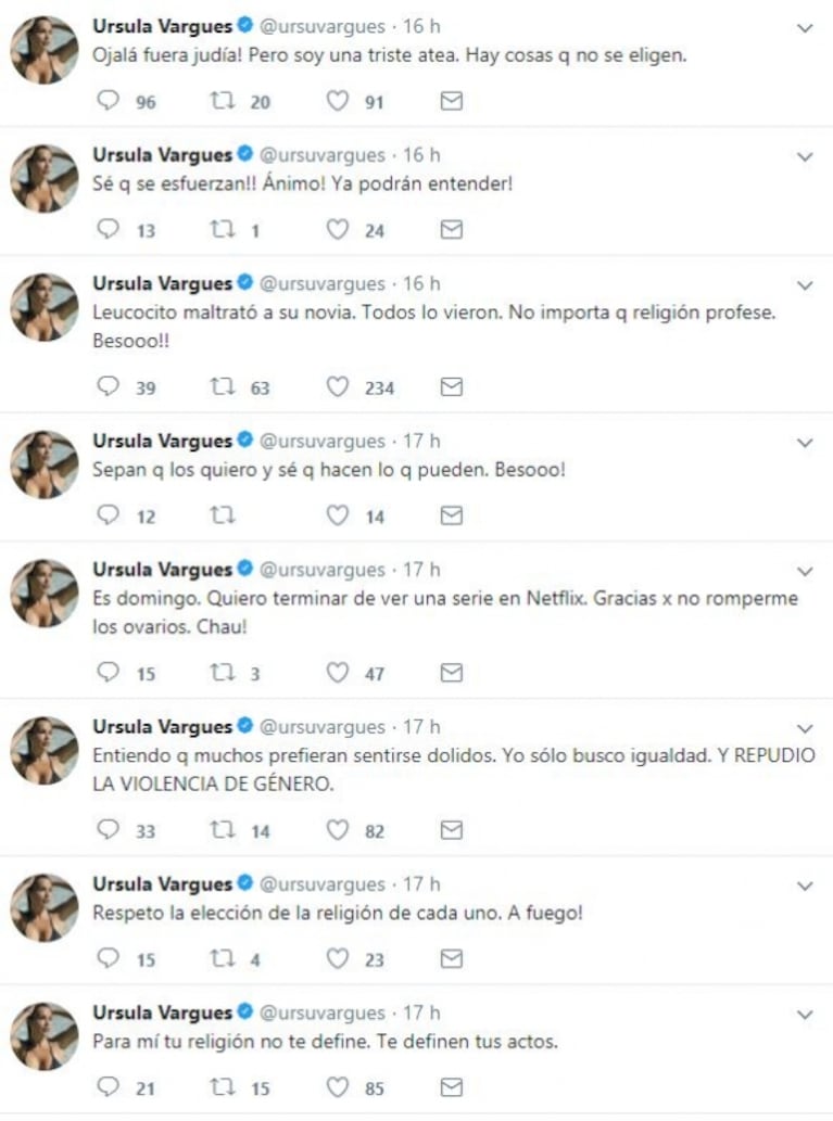 Ursula Vargues, polémicos tweets sobre la comunidad judía: repudio en las redes sociales y su descargo en TV