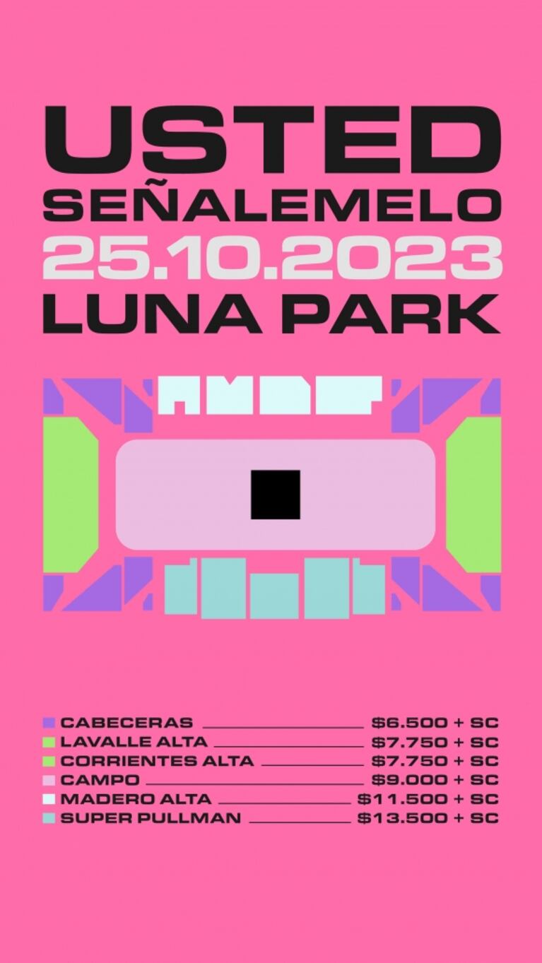 Usted Señalemelo anunció su show en el Luna Park: precios de las entradas