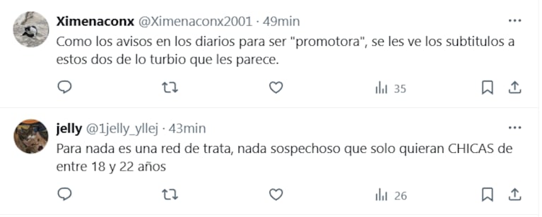 Usuarios de redes sociales desconfiaron del trabajo que promocionaron el Chino y Nicolás Grosman en Rusia (Foto: captura de X).