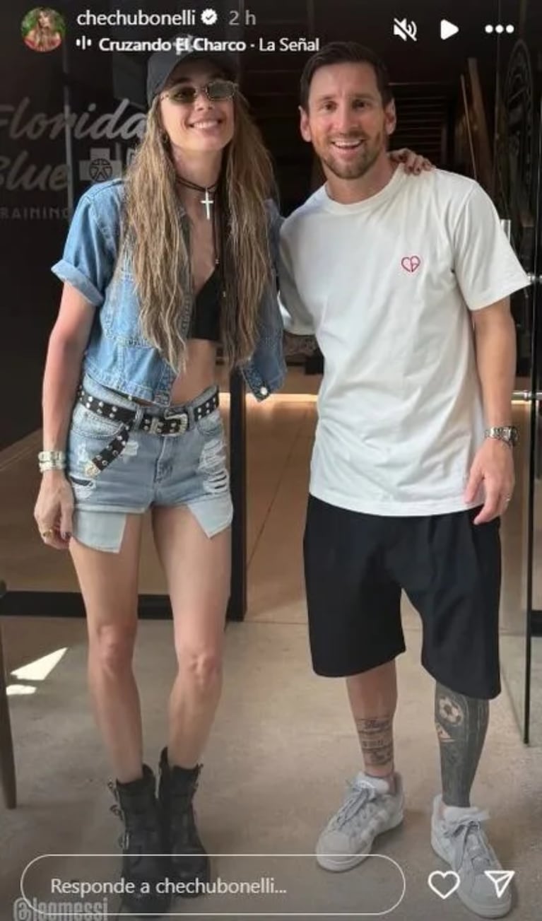 Vacaciones, playa y un cruce inesperado con Messi marcaron el viaje de Chechu Bonelli a Estados Unidos. Crédito: Instagram