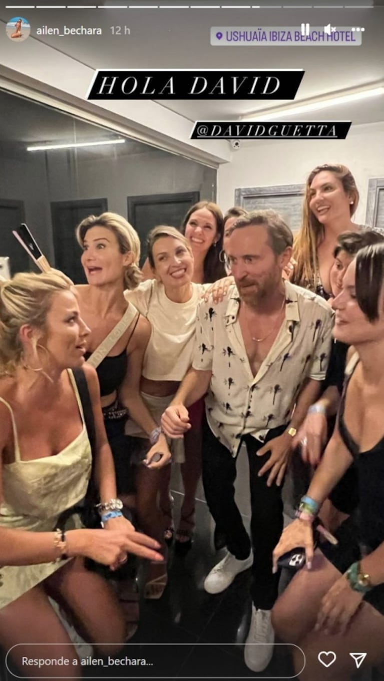 Vacaciones soñadas: Ailén Bechara conoció a David Guetta en una discoteca de Ibiza