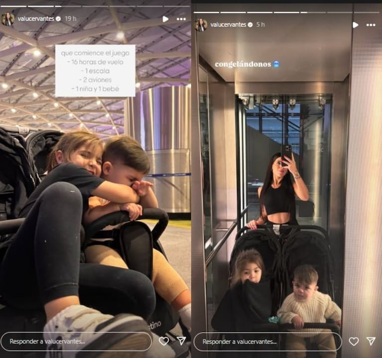 Valentina Cervantes junto a sus hijos. (Foto: instagram /valucervantes)